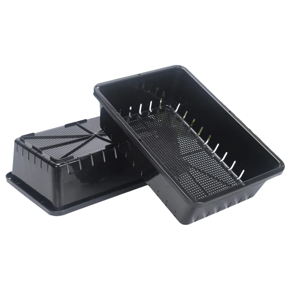 

2 Pcs Seedling Trays Durable Plastic Greenhouse Containers for Microgreens Succulents Herbs Salad Leaves Transparent