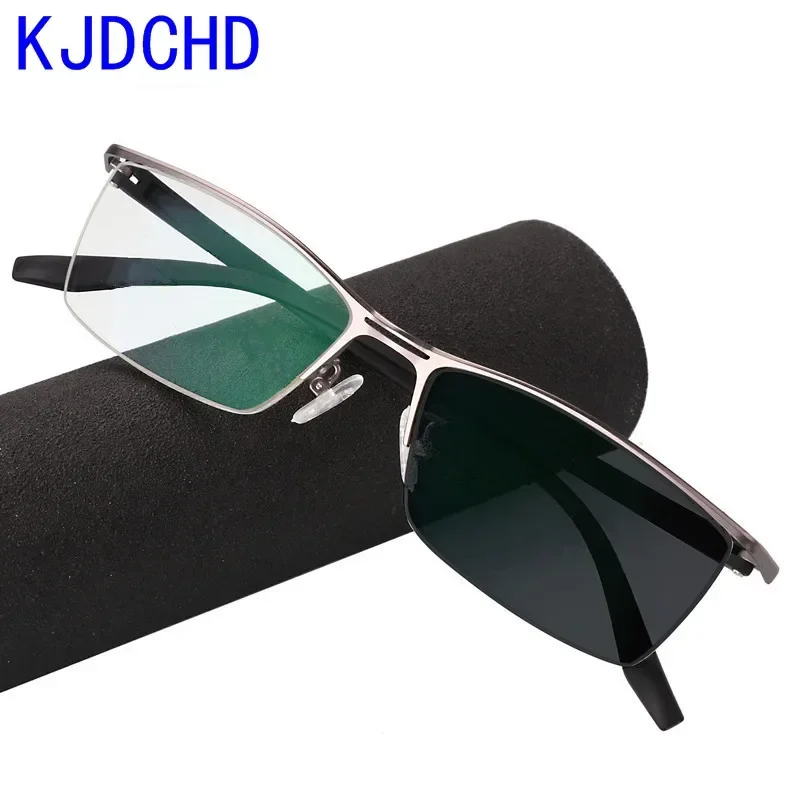 

2025 New Titanium Alloy Business Men and Women Sun Discoloration Presbyopic Glasses Sunglasses Anti-scratch Coating Lens 0 +0.25