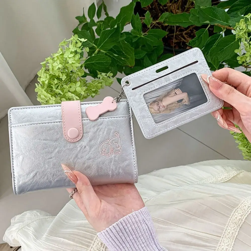 

Portable Card Holder PU Passport Bag Cute Puppy Purse Travel Wallet Multifunctional Card Case Passport Clip Women