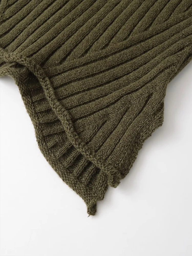 Новый женский модный универсальный темпераментный однотонный тонкий вязаный жилет без рукавов с высоким воротником в европейском стиле