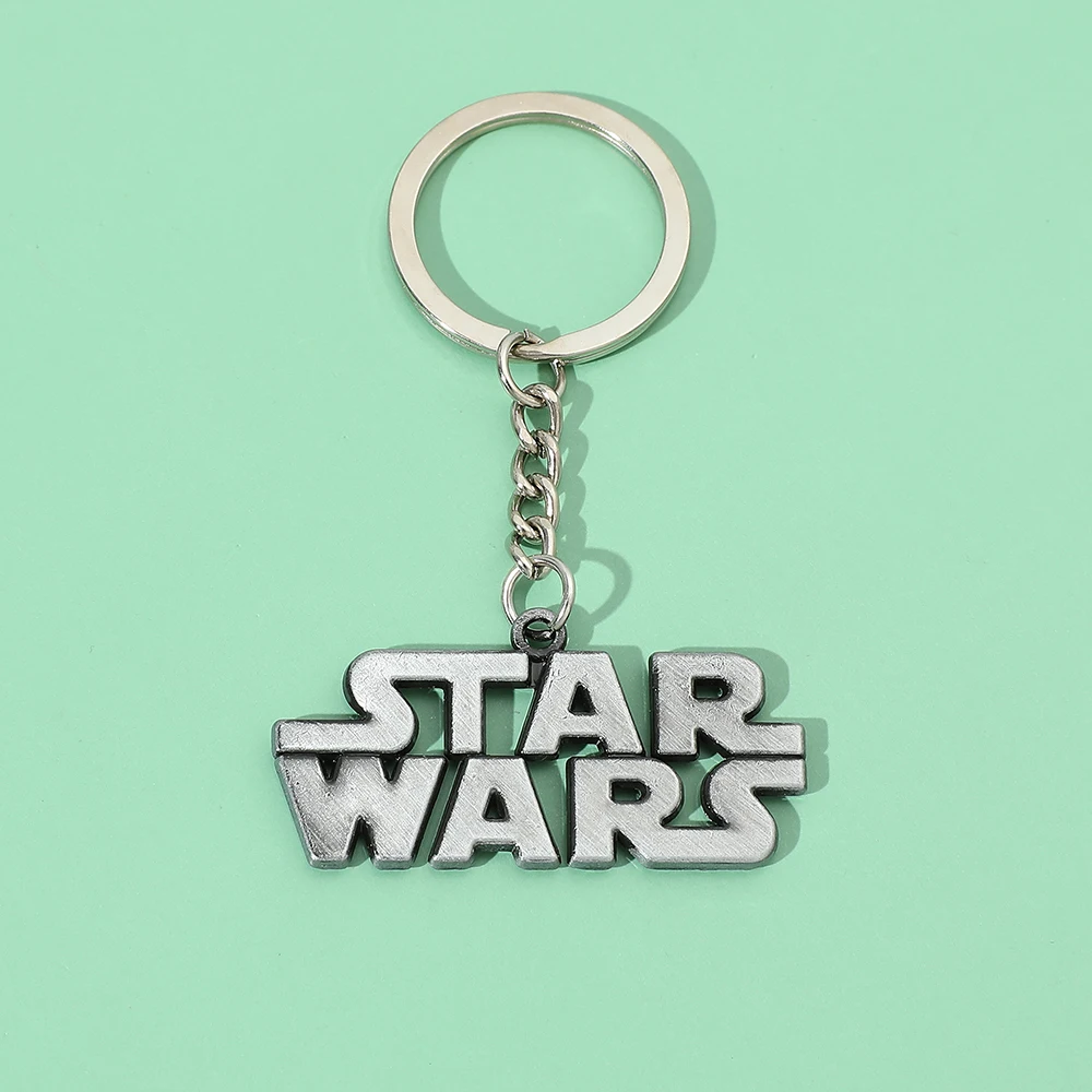 Disney Classic Movie Star Wars Metal Keychain Star Wars Logo Letter Style Nameplate Pendant Keyrings for Backpack Accessories