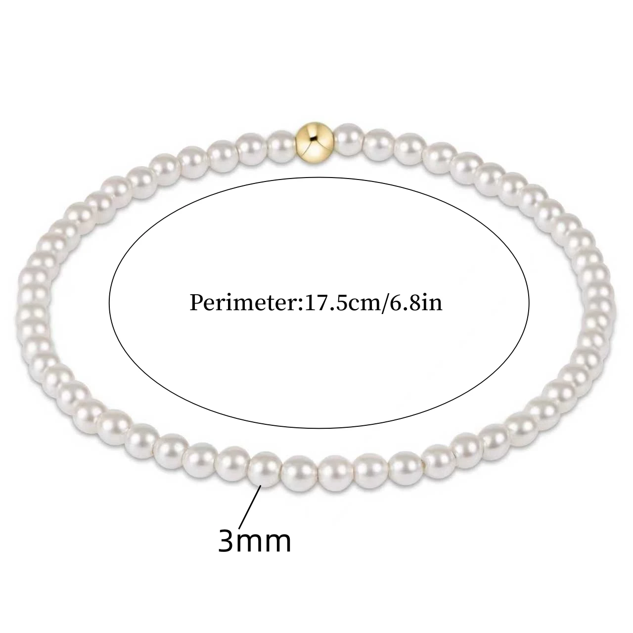 Vlen Vlen Armband mit Muschelperlen für Damen, dehnbar, elastisch, schlicht, elegant, Perlenarmband, stapelbar, Perlenarmbänder für Frauen, Geschenk – Detail 3