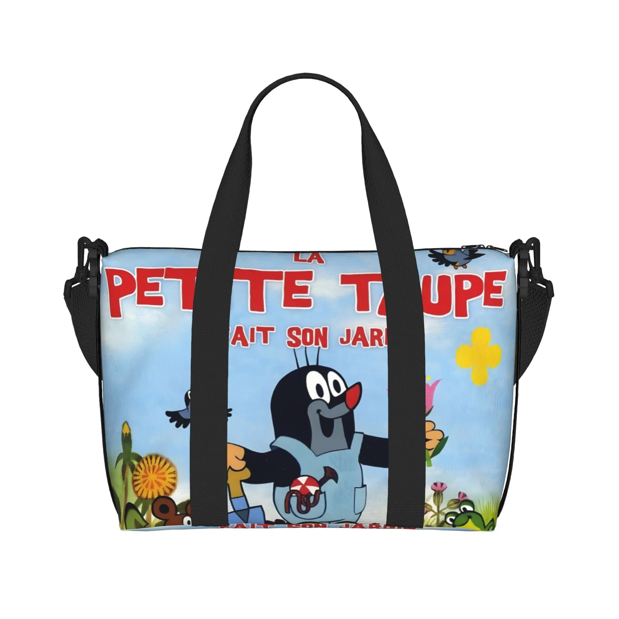 Custom Krtek  Krtecek Czech T-The L-Little M-Mole Beach Tote Bag for Women Cartoon Anima  Big Compartment Gym Beach Travel Bags