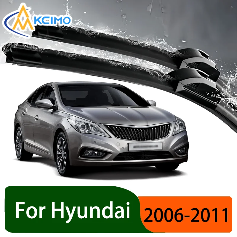 

Silent Black Front Wiper Blades Set for Hyundai Grandeur TG 2006–2011 2007 Auto Windscreen Windshield Window Wiper Accessories