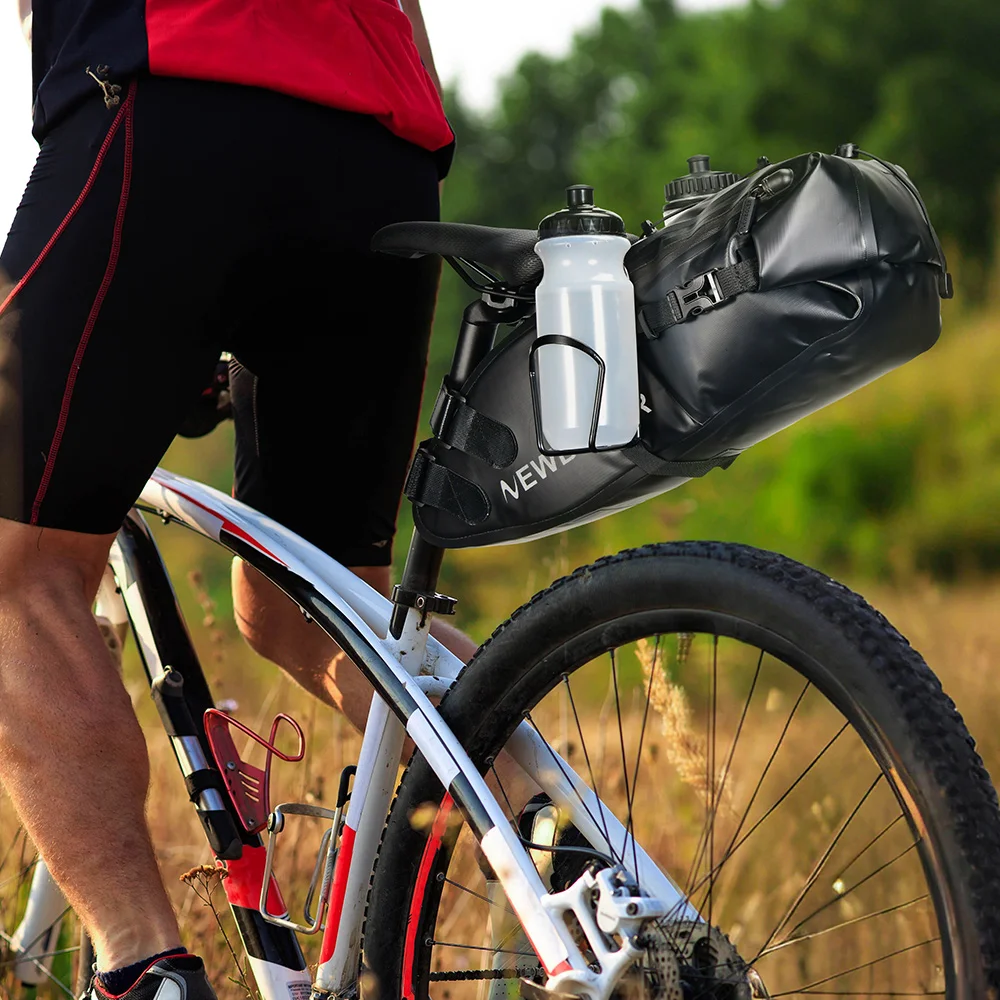 NEWBOLER Fahrrad-Satteltaschen-Stabilisator-Set, wasserdicht, 13 l, großes Fassungsvermögen, stabiler für MTB, Rennrad, passend für Wasserflaschenhalter – Detail 4