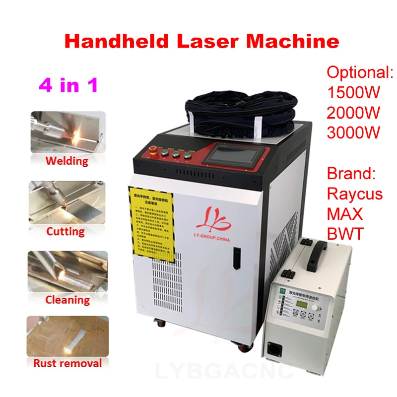 Raycus MAX 1500W 2200W 3000W saldatrice Laser saldatrice Laser portatile macchina Laser a fibra 5 in 1 per la pulizia della saldatura di taglio