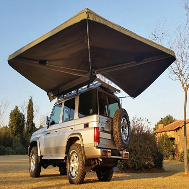 

OEM/ODM Retractable Camper 270 Degree Freestanding Car Side Awning Roof Top Tent Folding Awning For Car Custom