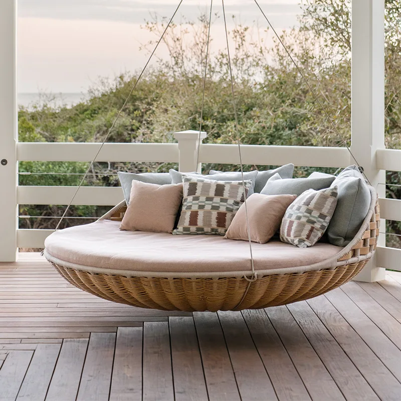 

Outdoor hammock swing garden balcony double rocking chair hanging lantern rattan chair hanging basket cradle bird's nest sofa