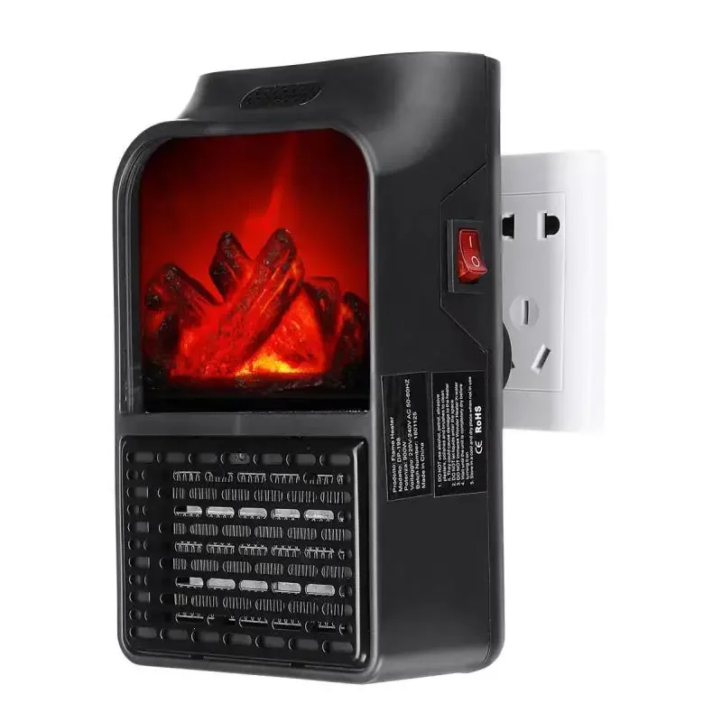 SPARK Portable Electric Heater, Fireplace Design 900W with Controller, Powerful Heat, Small Spaces Direct Plug
