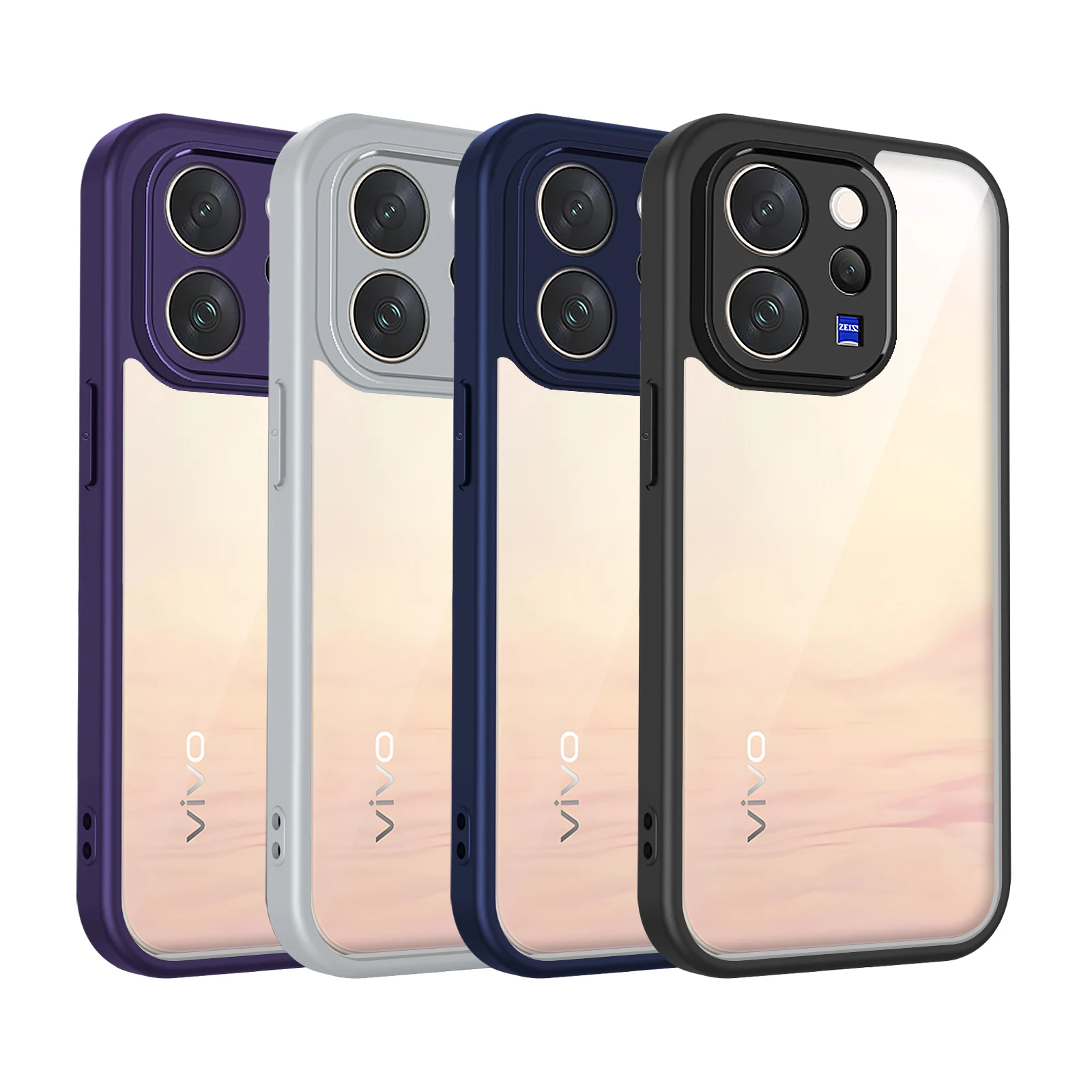 EUCAGR Für Vivo V70 Elite/Vivo V70Elite Handyhülle Vivo V70 5G V70 FE Luftpolster Silikon Bumper Klare Matte Rückseite Harte Abdeckung