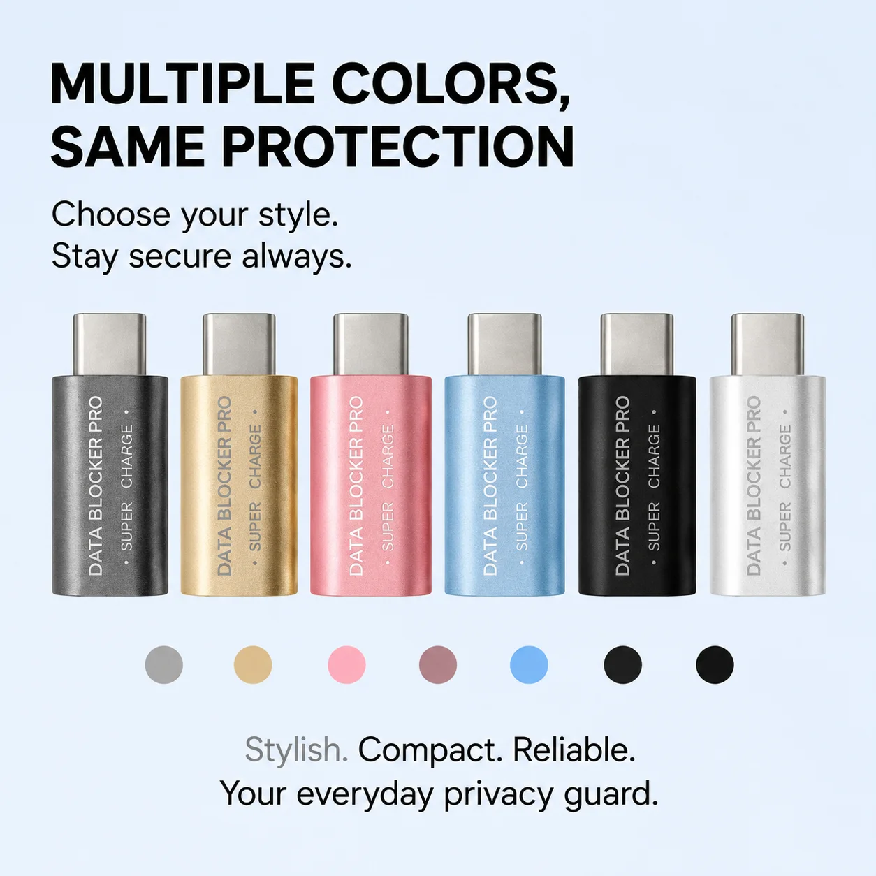 USB C Charging Connectors No Data Syncing Quick Charging USB Data Blocker Type-C Safety Data Interrupter Privacy Protection