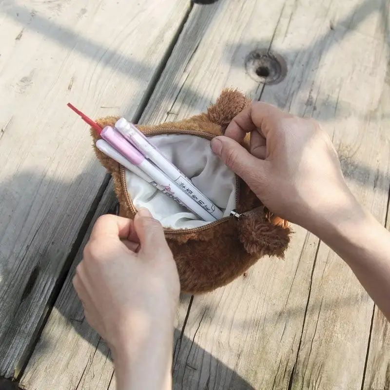 

1 шт. Милый мягкий плюшевый пенал в виде курицы, имитация забавной плюшевой игрушки-курицы, сумка для ручек для детей, рождественский подарок