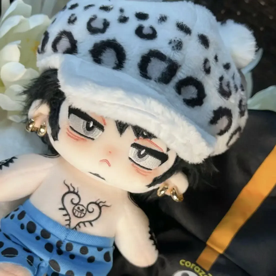 Anime Game Role Trafalgar D. Water Law Cosplay Stuffed Plush Doll Body Cartoon Dress Up Plushie Pillow Toys Figures Gift 20cm