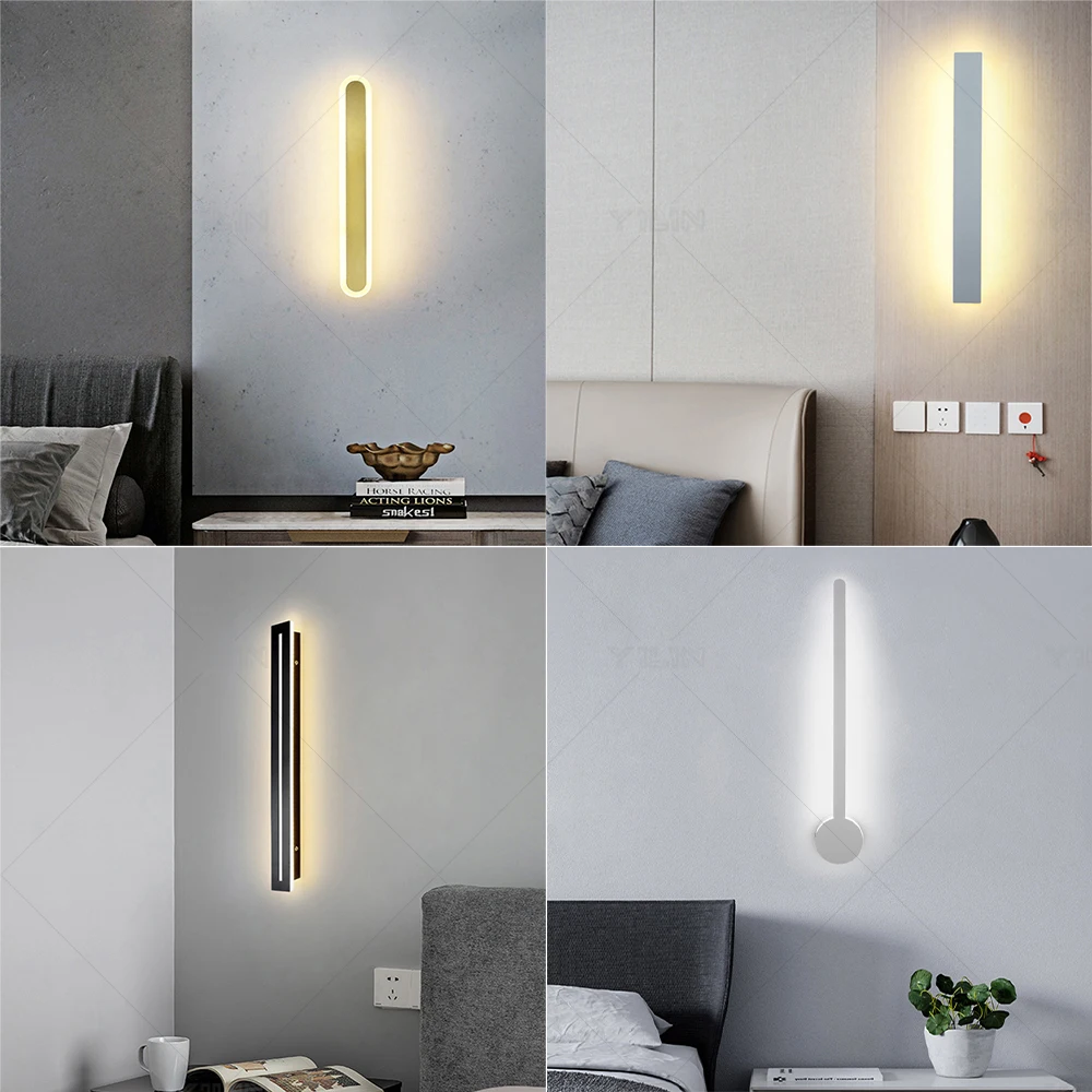 Imagem -06 - Lâmpada de Parede Led Nórdica Moderna Luz de Parede Interior Arandela Longa Sala de Fundo Corredor ao Lado Decoração Iluminação 40cm