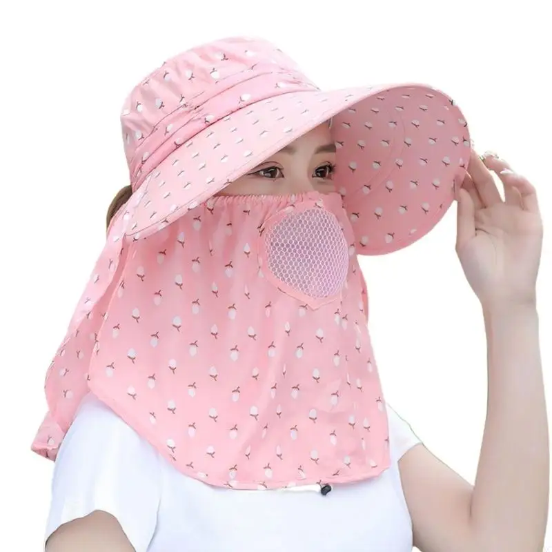Summer Protective Bucket Hat Adjustable 56-60CM Head Size Fishing Gardening Hat 
