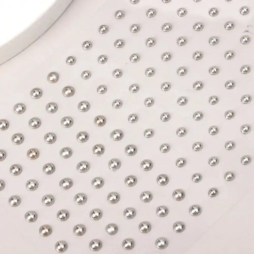 165pcs Sheet Non Piercing Magnetic Effect Self Adhesive Body Jewelry Stickers Waterproof Reusable Silver Metallic Ball Face Decals Fake Nose Stud Eyebrow Lip Stud Ear Ring For Cosplay Costume Makeup Hypoallergenic view 5