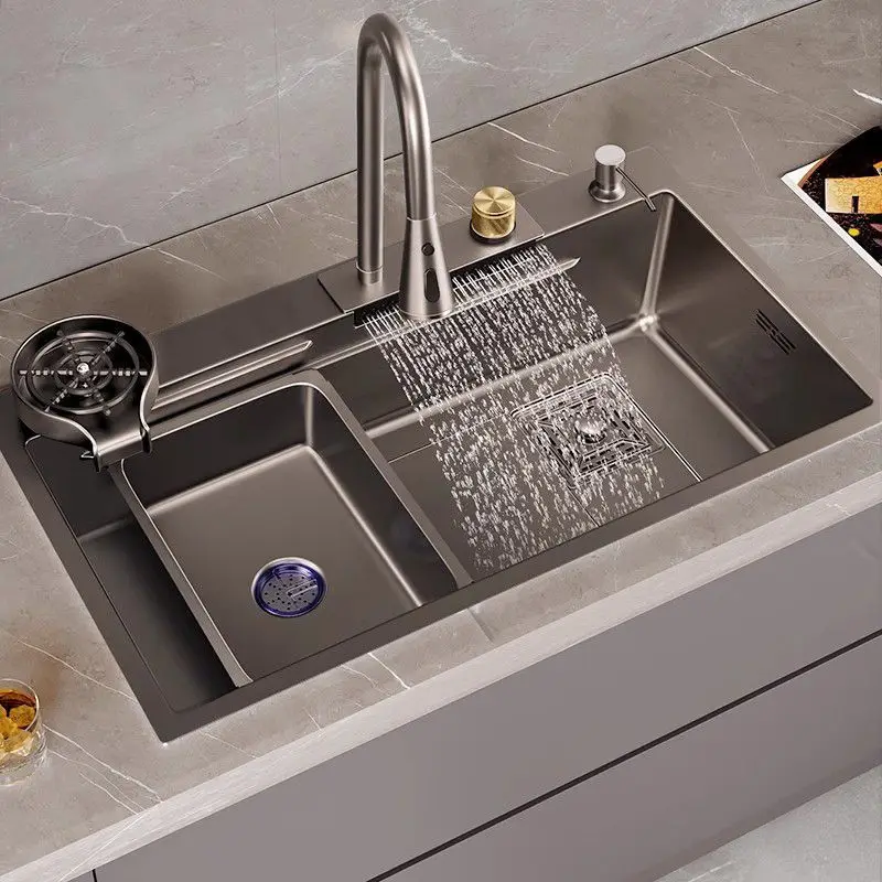 

SUS304 thickened stainless steel kitchen household large single sink table hand washing basin