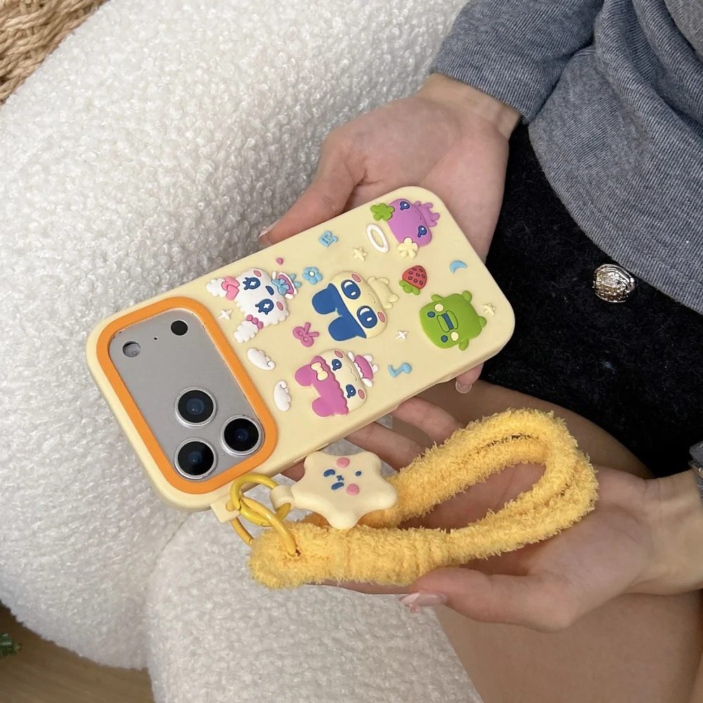 Cartoon Rabbit Emoji Phone Case For iPhone 17 16 15 14 13 12 Pro Max, Tamagotchi Style Personalized Protective Case - view 4