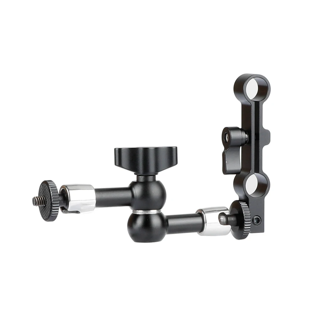 Braço mágico articulado flexível HDRIG de 7" e braçadeira de haste dupla de 15 mm com 360 °   Giratório e 90 °   Cabeça esférica inclinada para acessórios de câmera
