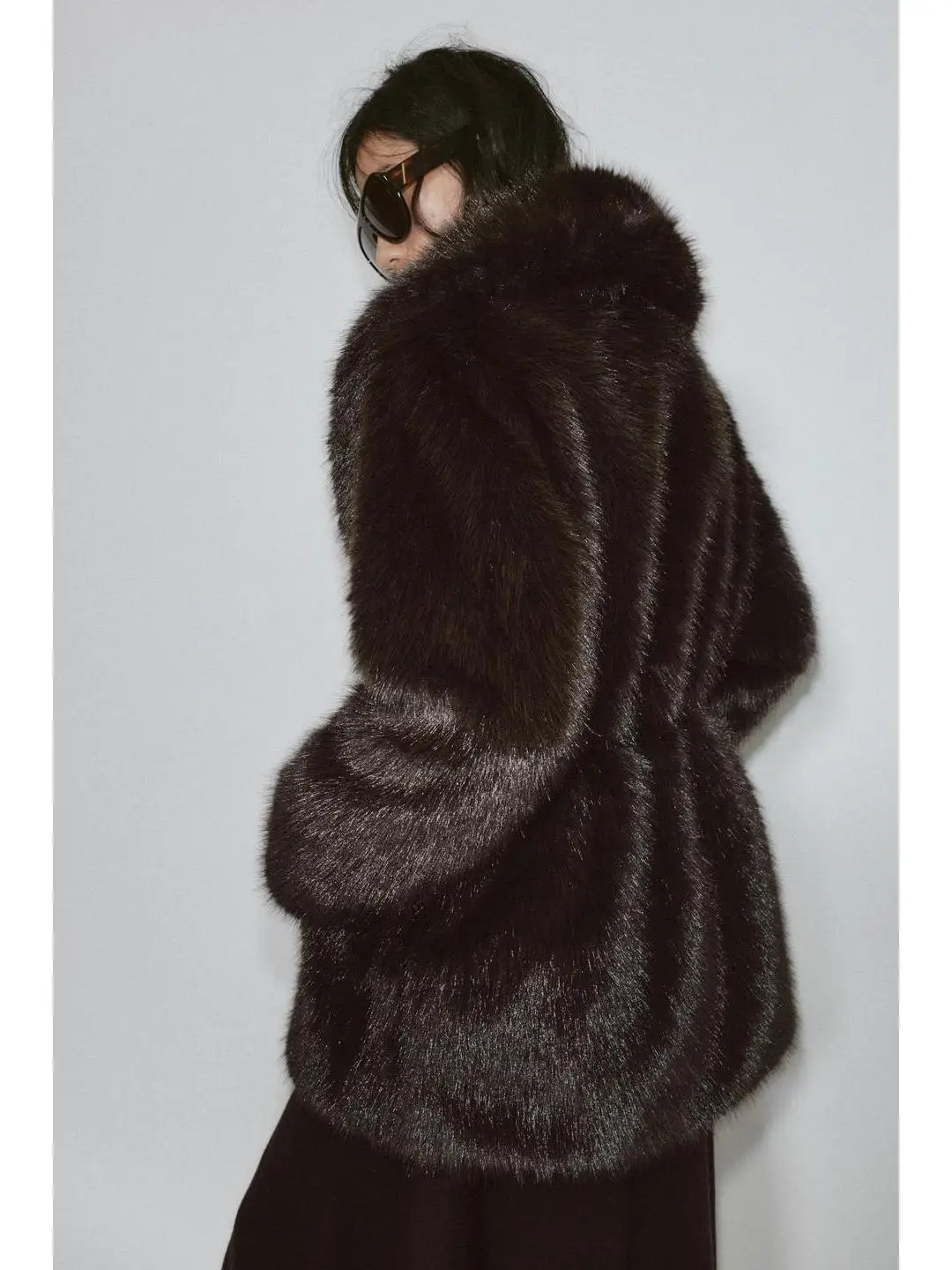 Ele kunstbont effect jas met riem bovenkleding voor dames herfst winter faion trend dames ort jaets jassen