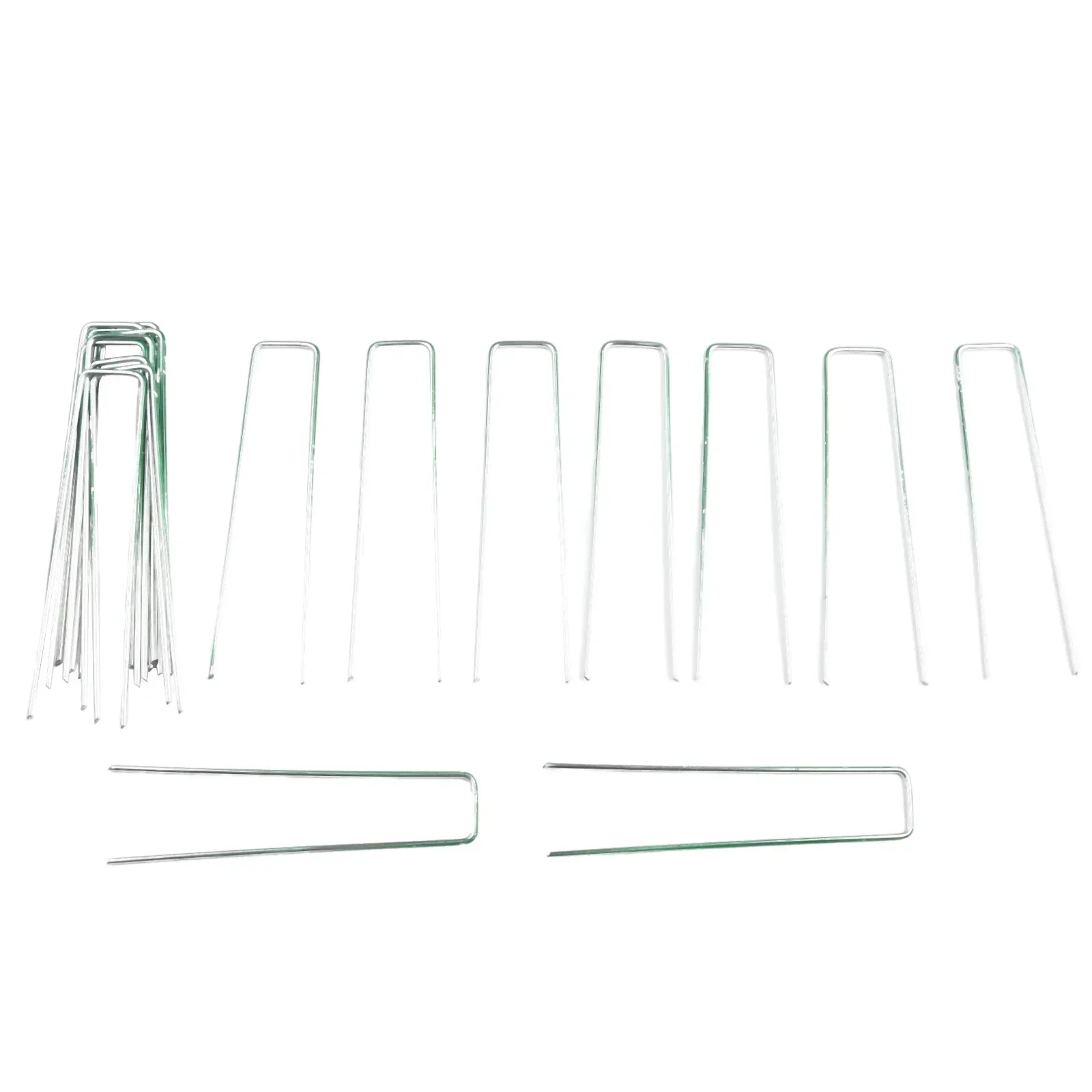 Pasadores de césped de alta resistencia, gran oferta, grapas fiables, pines en U, ancla, hierba Artificial falsa, medio verde, 150mm, 20 piezas