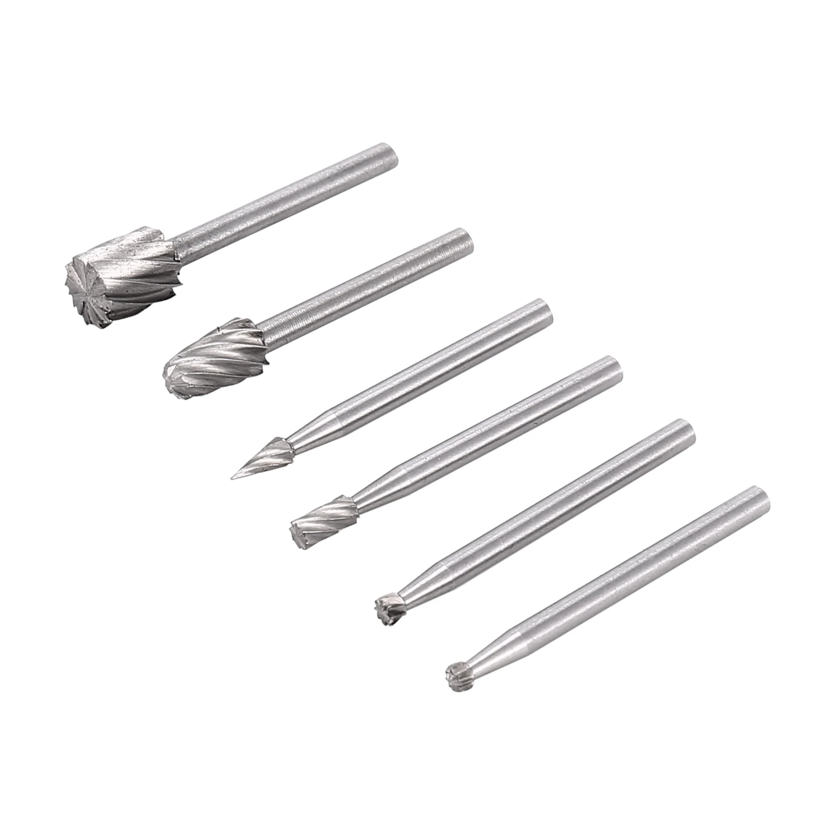 Y50A HSS Rotary Burr Set 6Pcs, 1/8 Inch Shank Multi-Tool Router Bit, High Speed Steel Drill Bit for Dremel, Metal Carving