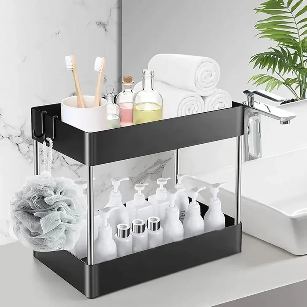 2 Tier kitchen Organizer Under Sink Organizer Drawer Organizers Storage Rack Cabinet Organizer Storage Holder Kitchen Spice Rack