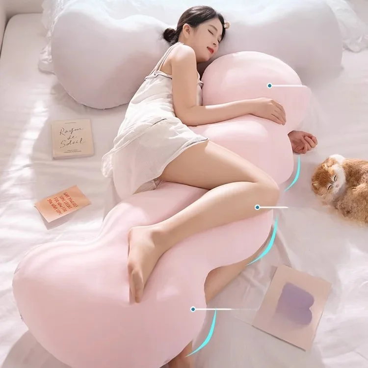 New Ice Silk Long Cloud Pillow for Women Sleeping in Bed Sofa Side Sleep Leg Clamp Pillow Living Room Home Decor Cushion