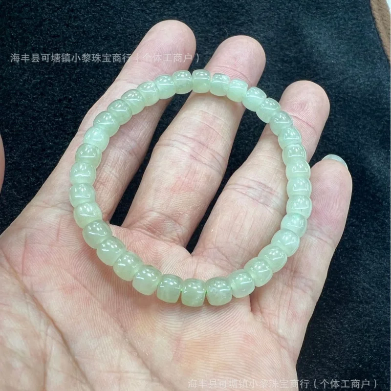 

Hetian Jade Qinghai Bracelet Exquisite Craftsmanship Beautiful Bead Shape Fine Material Delicate And Oily