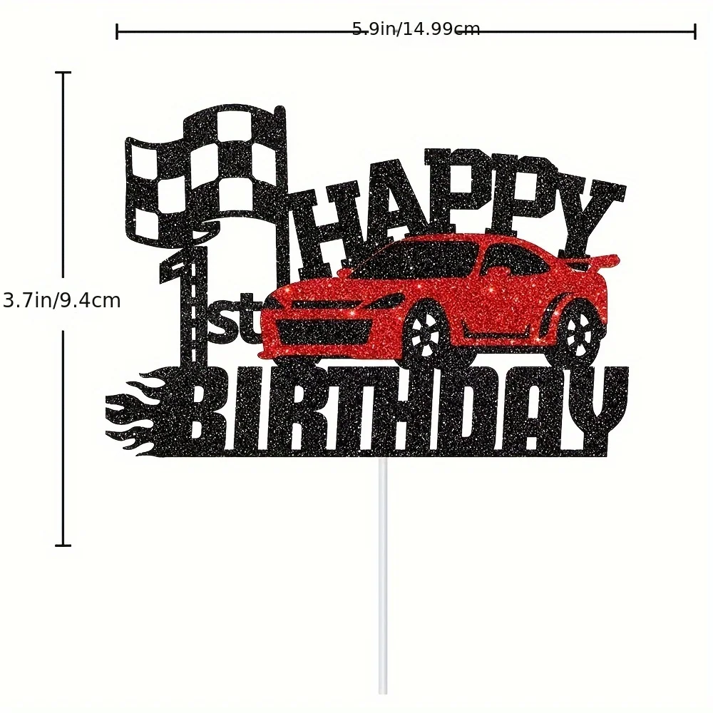1 Stück Papiere Kucheneinsatz, Auto Club, Geburtstagsparty-Kuchendekoration – Detail 5
