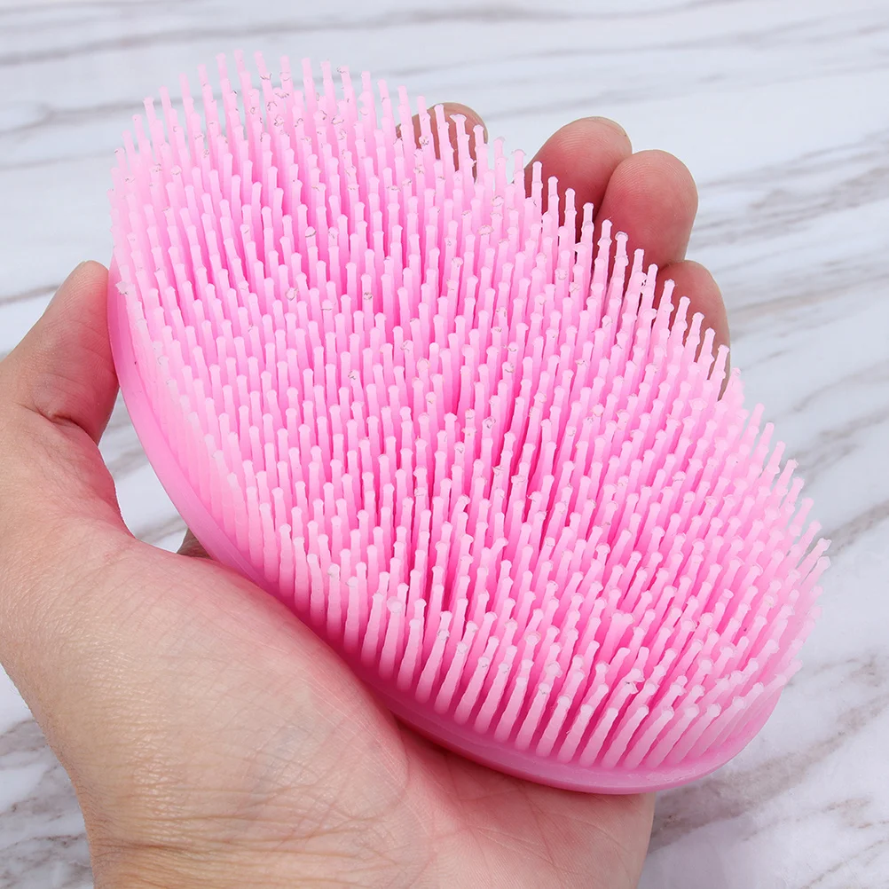 قطعتان من فرش تدليك استحمام الأطفال المصنوعة من السيليكون، فرش تدريب ناعمة قابلة للتمدد، ملحقات حمام صديقة للبشرة، أخضر وردي