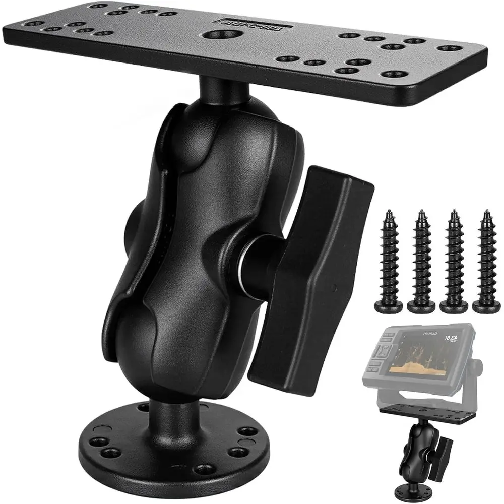 

Fish Finder Mount with C Size 1.5" / 38mm Ball, 3.42" Aluminum Arm Marine Electronics/Depth Finder Mount, High Salt Water Resist