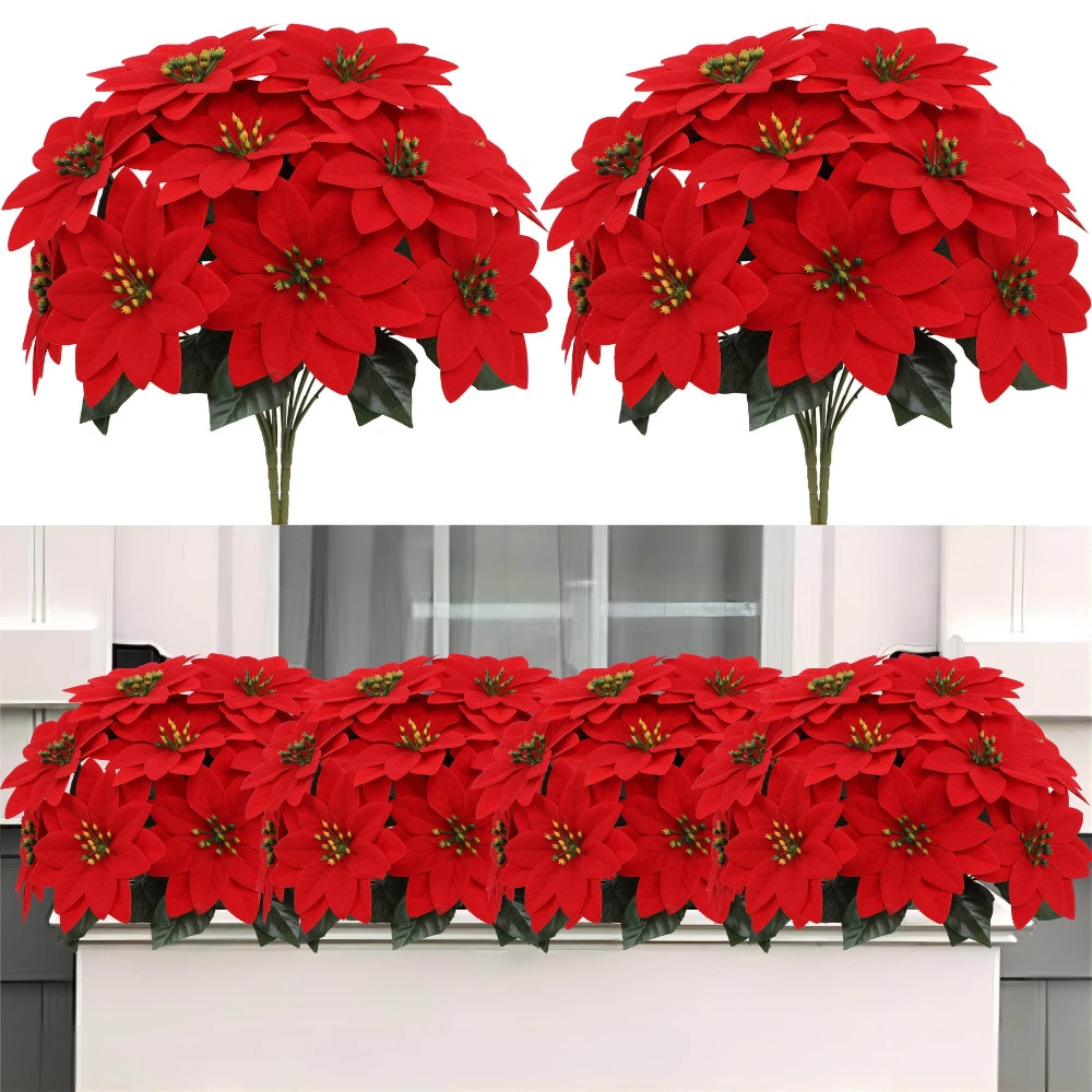 A Bundle of 12 Stems Poinsetti - Christmas Tree Artificial review and price
