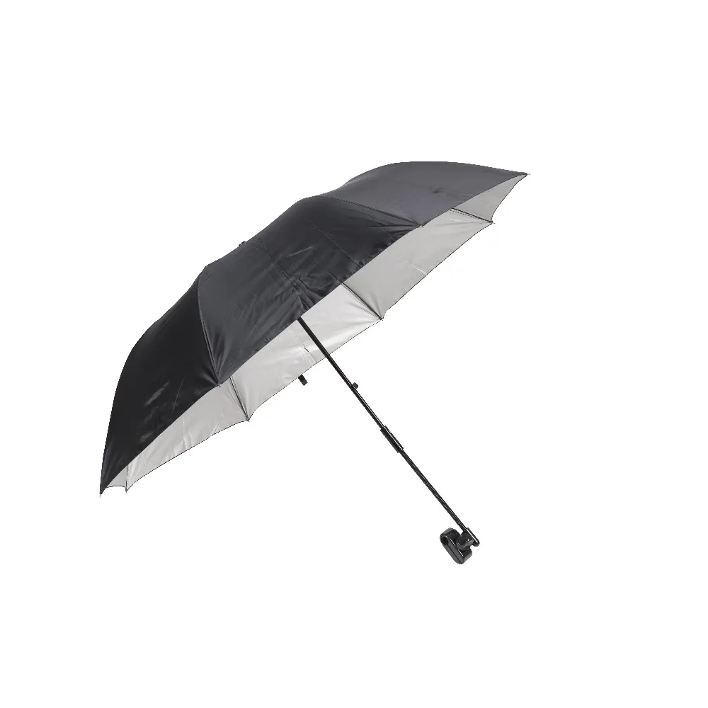 Universal Clamp On Umbrella for Chair Outdoor Patio Garden Beach Sunshade Adjustable Portable Black Windproof