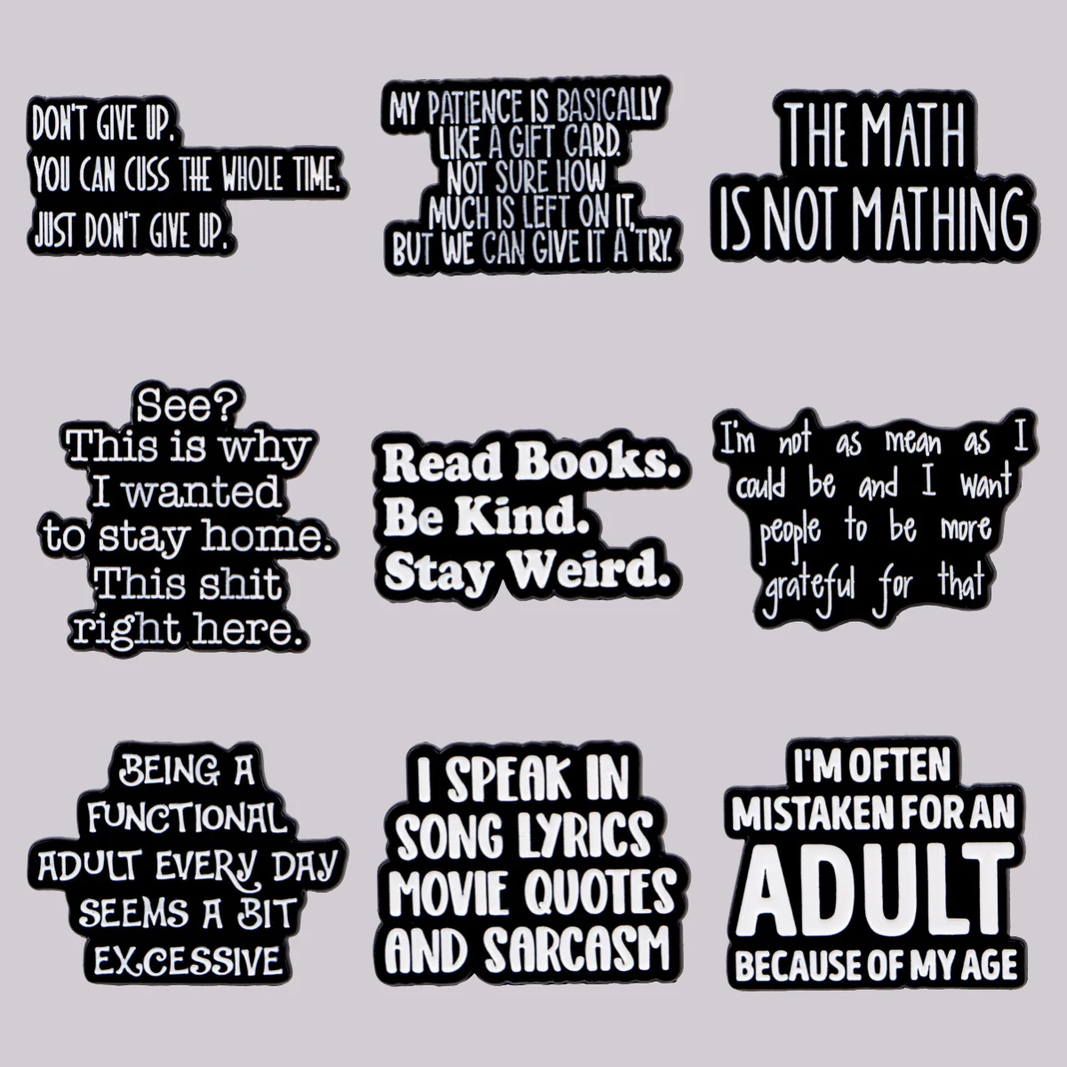 Funny Quotes Enamel Pins and Brooches Badge Lapel Pins for Backpacks Bags Backpack Clothes Decoration Fashion Jewelry Gifts
