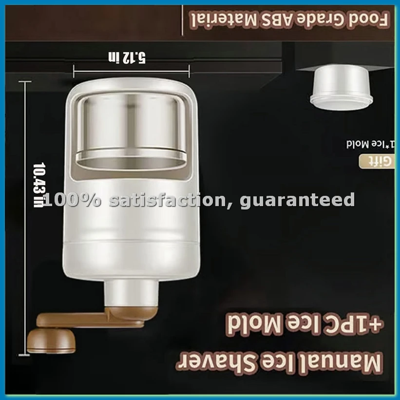 Household Mini Ice Shaver Crusher Portable Ice Shaver Suitable for Summer Ice Making Snowflake Machine Ice Cream Maker-A50M