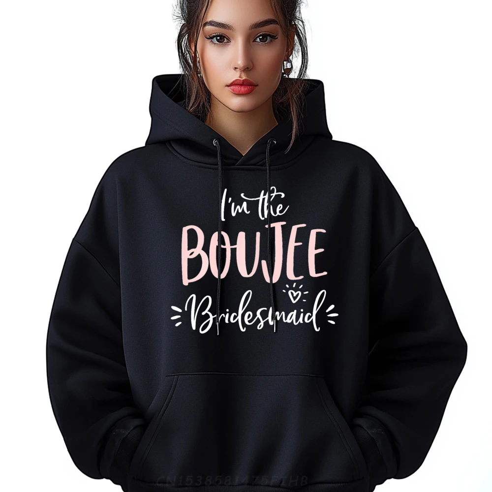 

Classic Man Sweatshirt Boujee Bridesmaid T Shirt Funny Matching Hoodies Printed Long Sleeve Casual Hoodies Round Collar