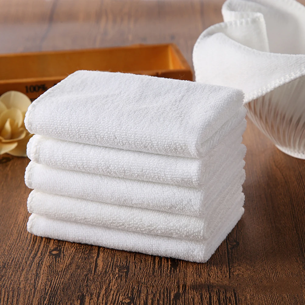 

10pcs Pure Cotton Square Towel Extra Large White Hand Towels Hotel Spa Gym Face Machine Washable Soft Christmas Gifts