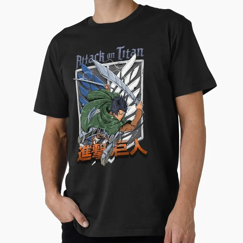 Humanity's Strongest Soldier Attack on Titan Anime Gift T shirt Shingeki no kyojin Levi Ackerman Graphic Clothes US size tops