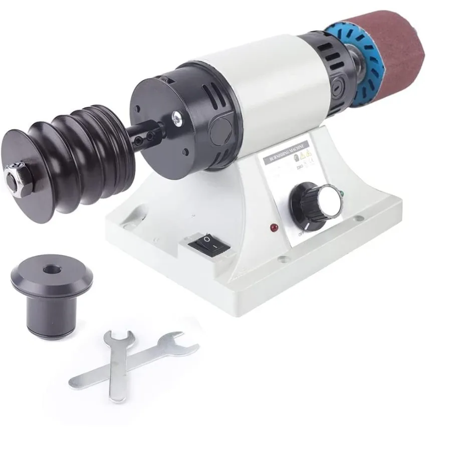 

110V Electric Leather Edge Burnishing Machine Leather Polishing Grinder Kit Sanding Tool with Adjustable Rosewood Grinding Head