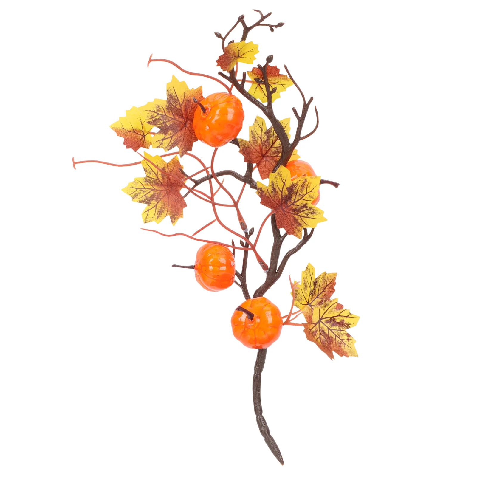 

Pumpkin Ornament Realistic Artificial Pumpkin Maple Plant for Thanksgiving Decoration Fall Festival Home Office Ambience