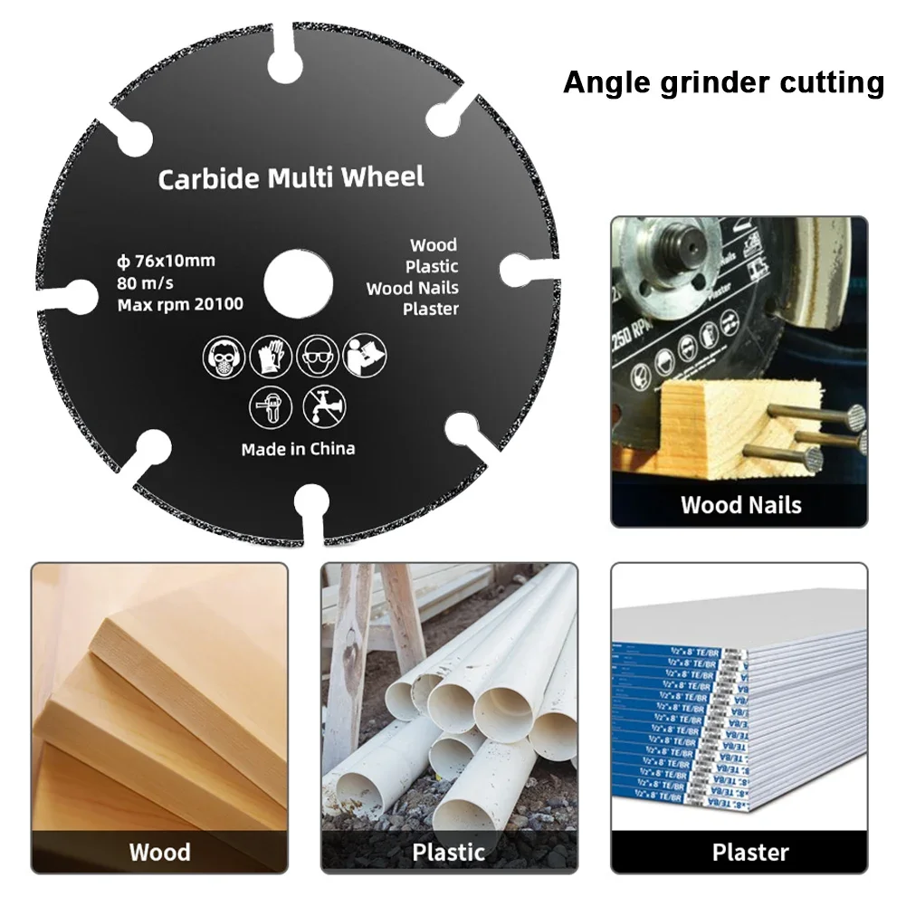 1-10PCS 76mm Saw Blade Electric Grinding Cutting Disc Rotary Tool Metal Cutter Power Tool Wood Cutting for Angle Grinder