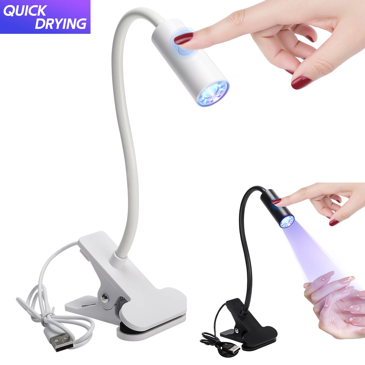 DianaBeauty UV LED Nail Lamp LED UV Light with Clip and Flexible Tube Manicure Dryer UV Curing Light for Resin Curing Nail Art
