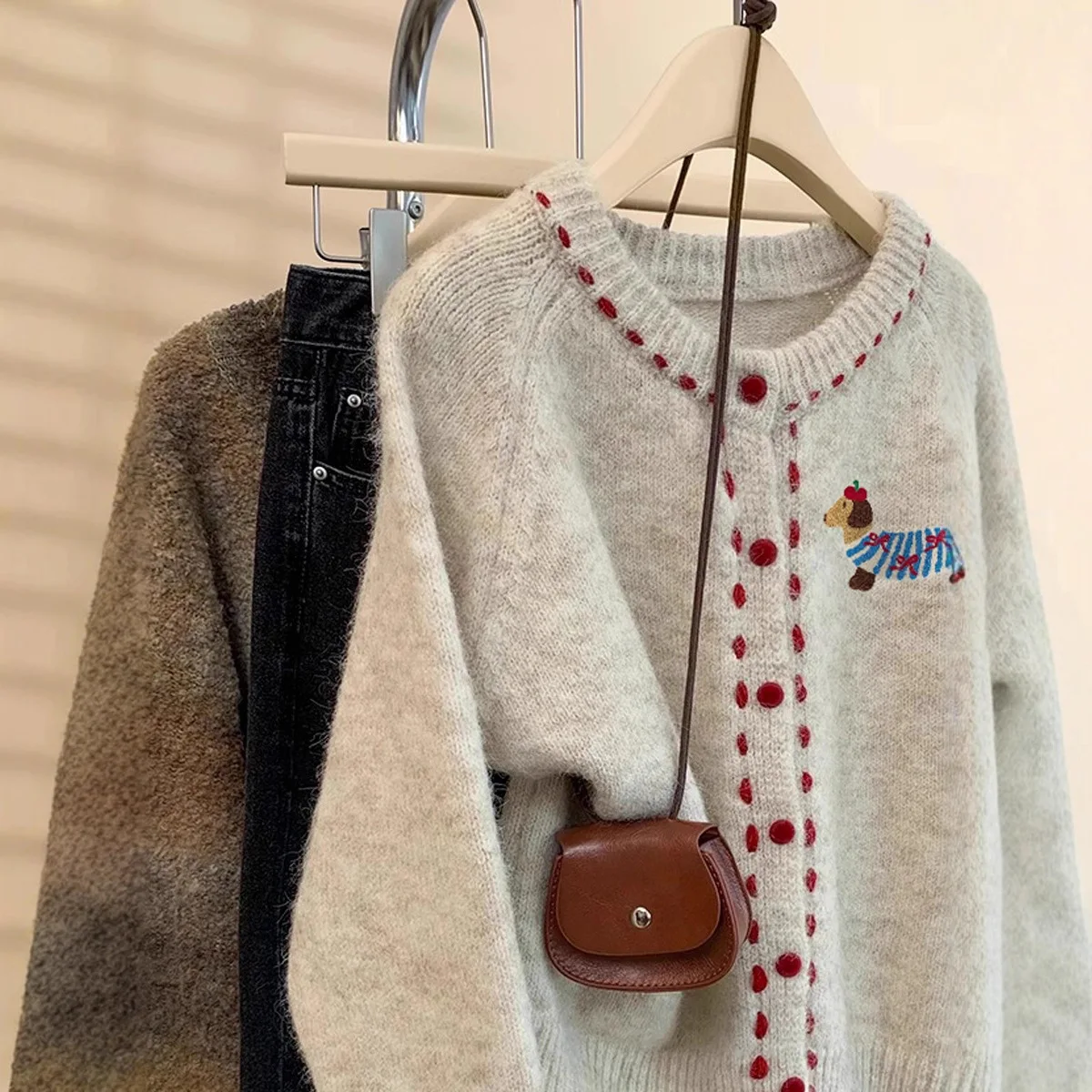 Women Print Knit Sweaters Vintage Long Sleeve O Neck Casual Jumpers Warm Thick Buttons Spliced Sweater Lady Elegant Autumn 2026