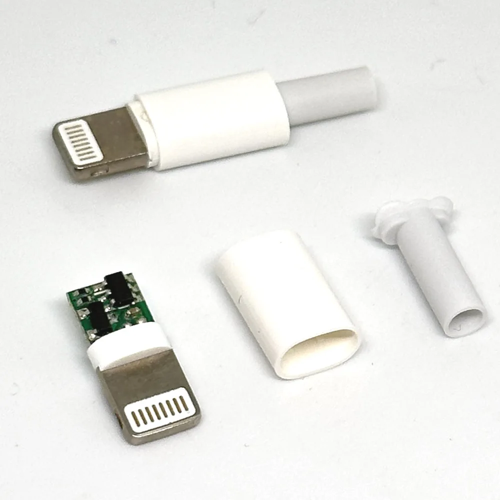 

3 6 10set Lightning Dock USB Plug 3.0mm With Chip Board Male Connector welding Data OTG Line Interface DIY Data Cable For Iphone