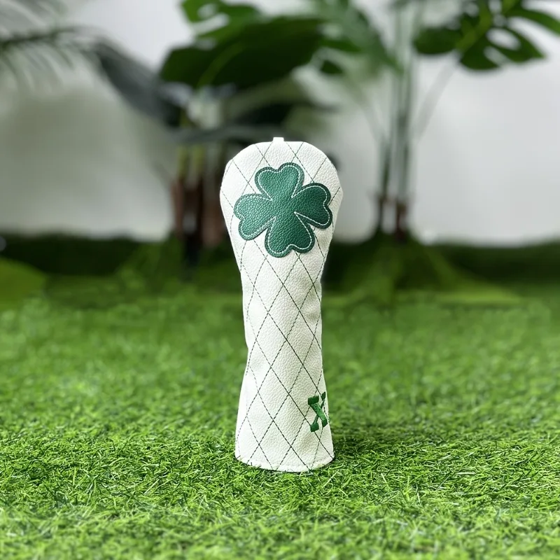 1pc 3pcs Golf Headcovers, Driver Fairway Hybrid Head Cover, Lucky Clover Cross Pattern Golf Head Cover With Number Tags view 5