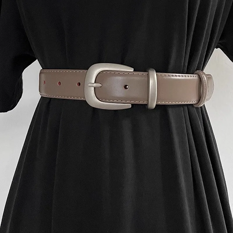 المرأة أزياء خمر جلد طبيعي مشد الإناث Cummerbund معطف حزام فستان Decration حزام ضيق J097