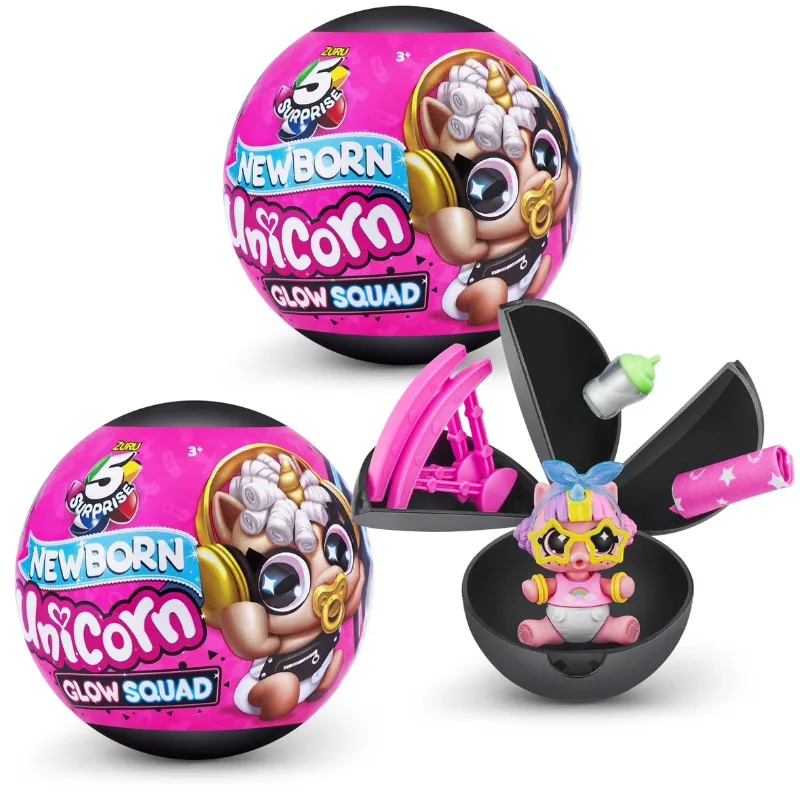Cuna de unicornio 5 veces, caja ciega de bola sorpresa para bebé, juego de simulación, supermercado, juguete para niñas, regalo de Navidad, juguete de juego de rol para niños