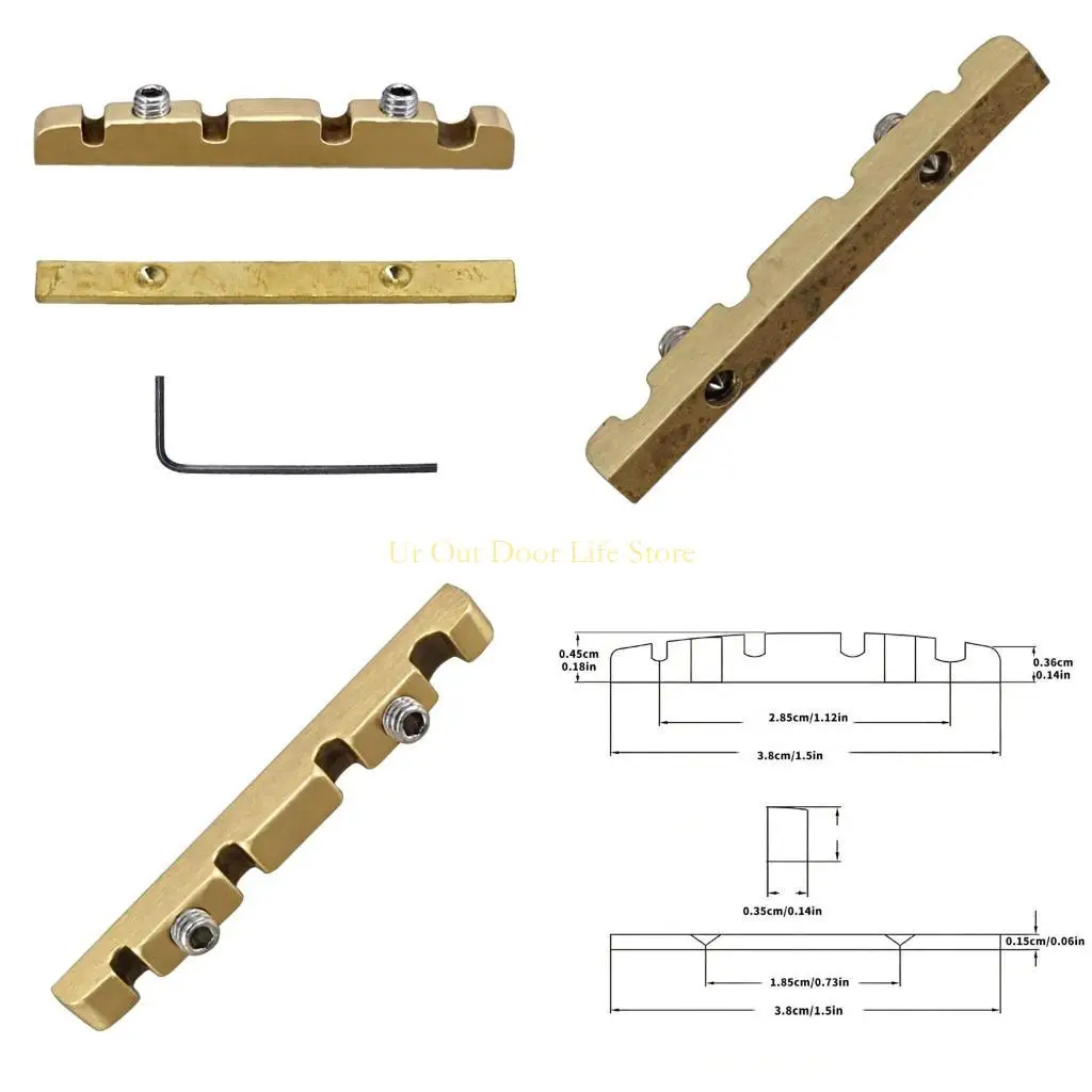 

Латунный порожок для бас-гитары 77UF с роликовыми канавками, регулировка высоты, улучшающий резонансный сустейн для 4-струнной в