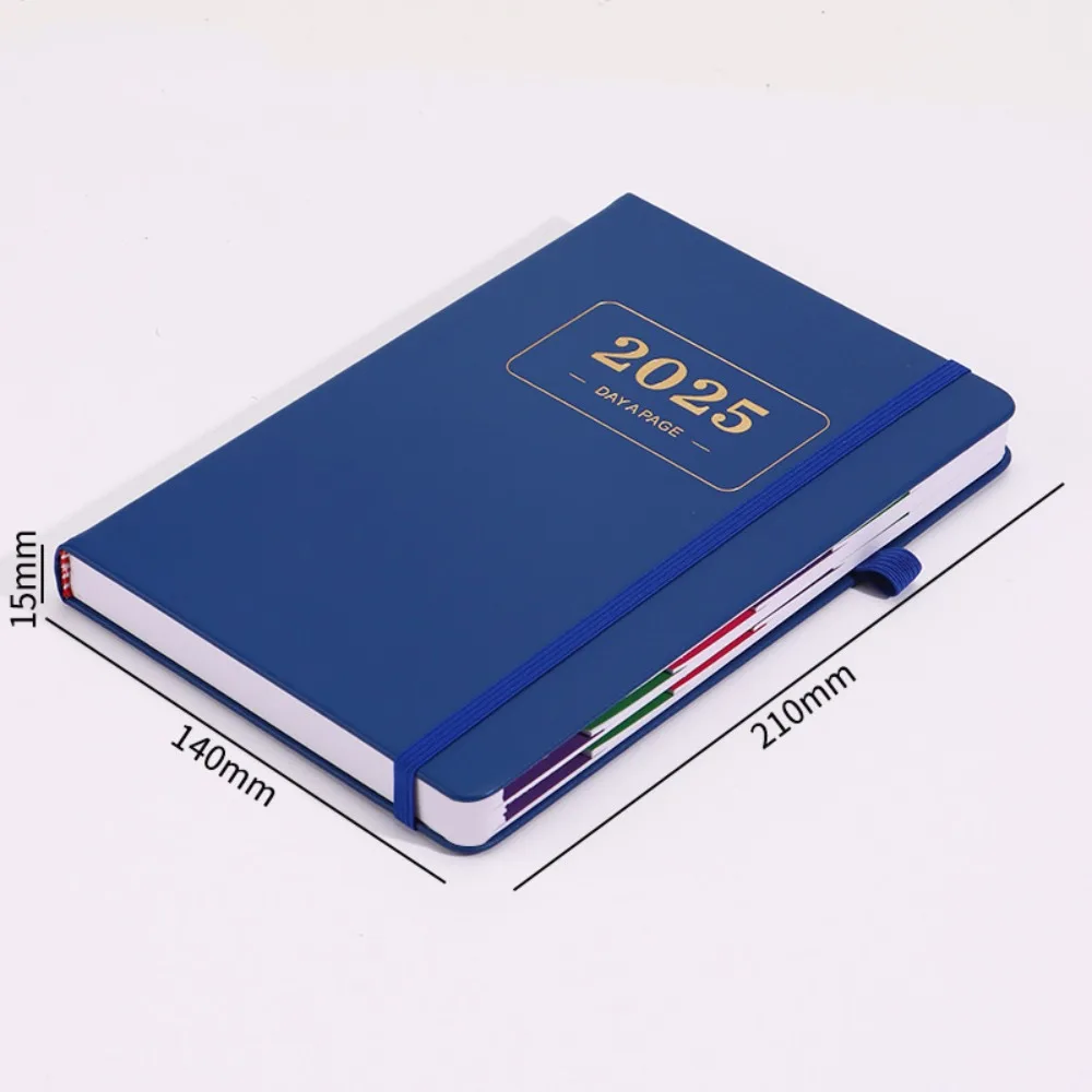 2025 A5 PU Portable Agenda Book English Calendar Book Notepads Creative Daily Planner Reminder Desktop Date Calendar